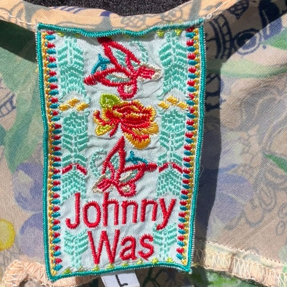 Johnny Was Floral Scoop-Neck Maxi Dress in Yellow, Green & Purple - Picture 2 of 5